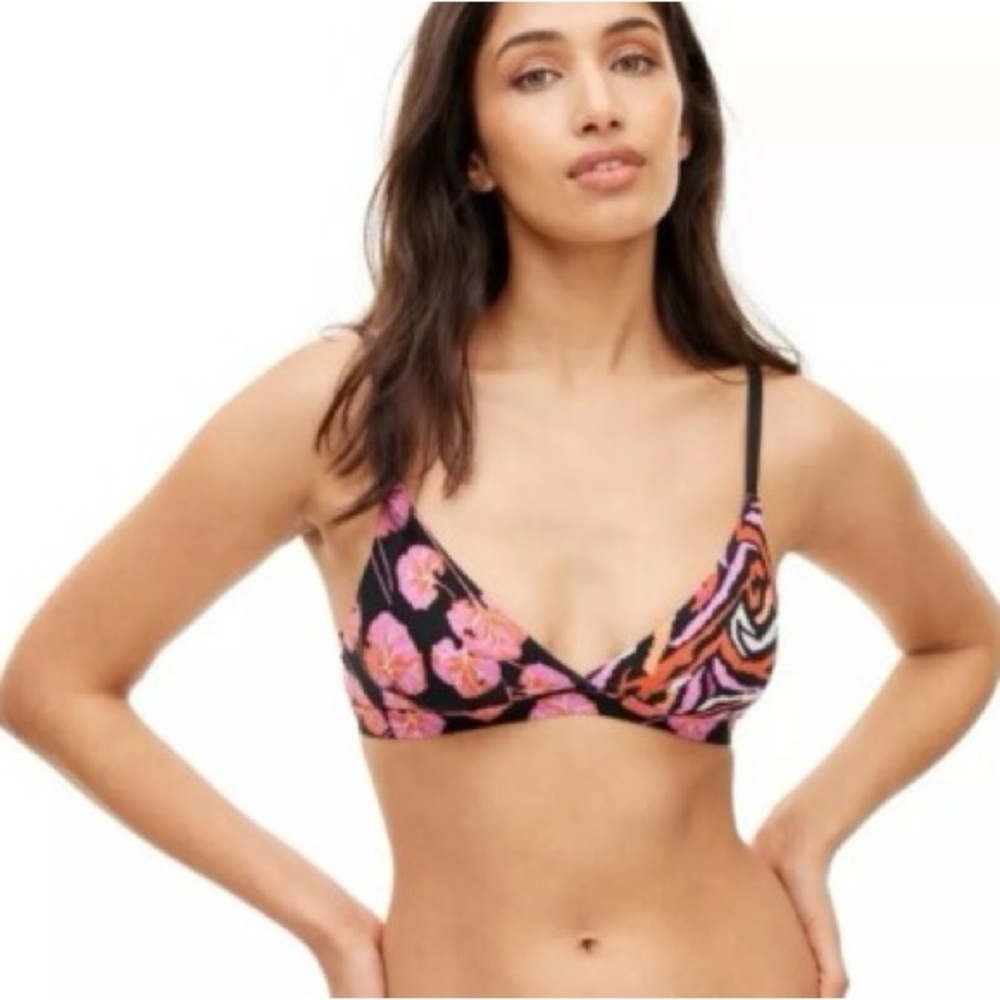 Diane Von Furstenberg Geranium Leaf & Disco Zebra Pink & Black Bra -- Size XXS